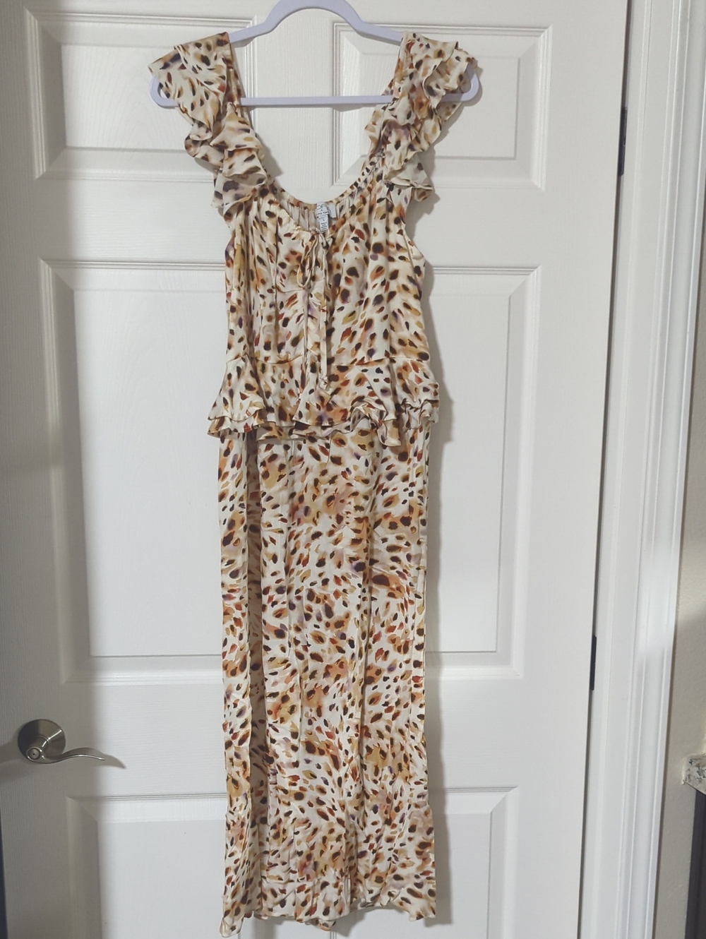 sofia by sofia vergara Cream Leopard-Print Ruffle Tank - Picture 2 of 5
